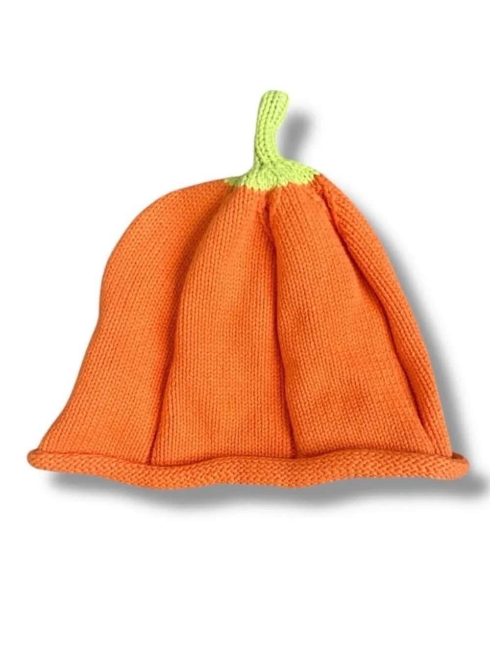 Carter's Pumpkin Baby Beanie One Size Orange Knit Hat 100% Cotton
